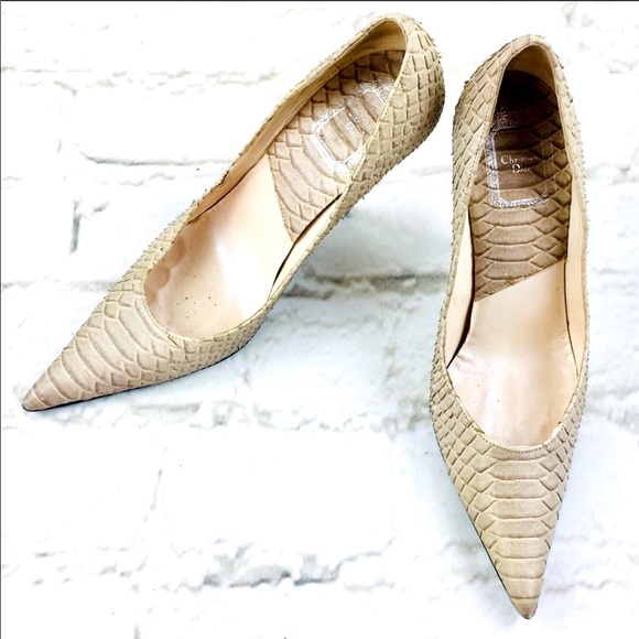 Dior Shoes - Dior Vintage Miss Escarpin Python Heels Sz 36.5